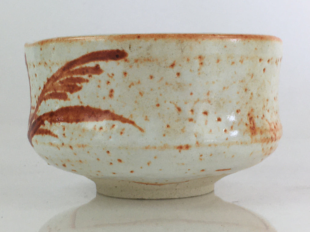 Japanese Ceramic Shino Ware Tea Ceremony Green Tea Bowl Vtg Chawan GTB949