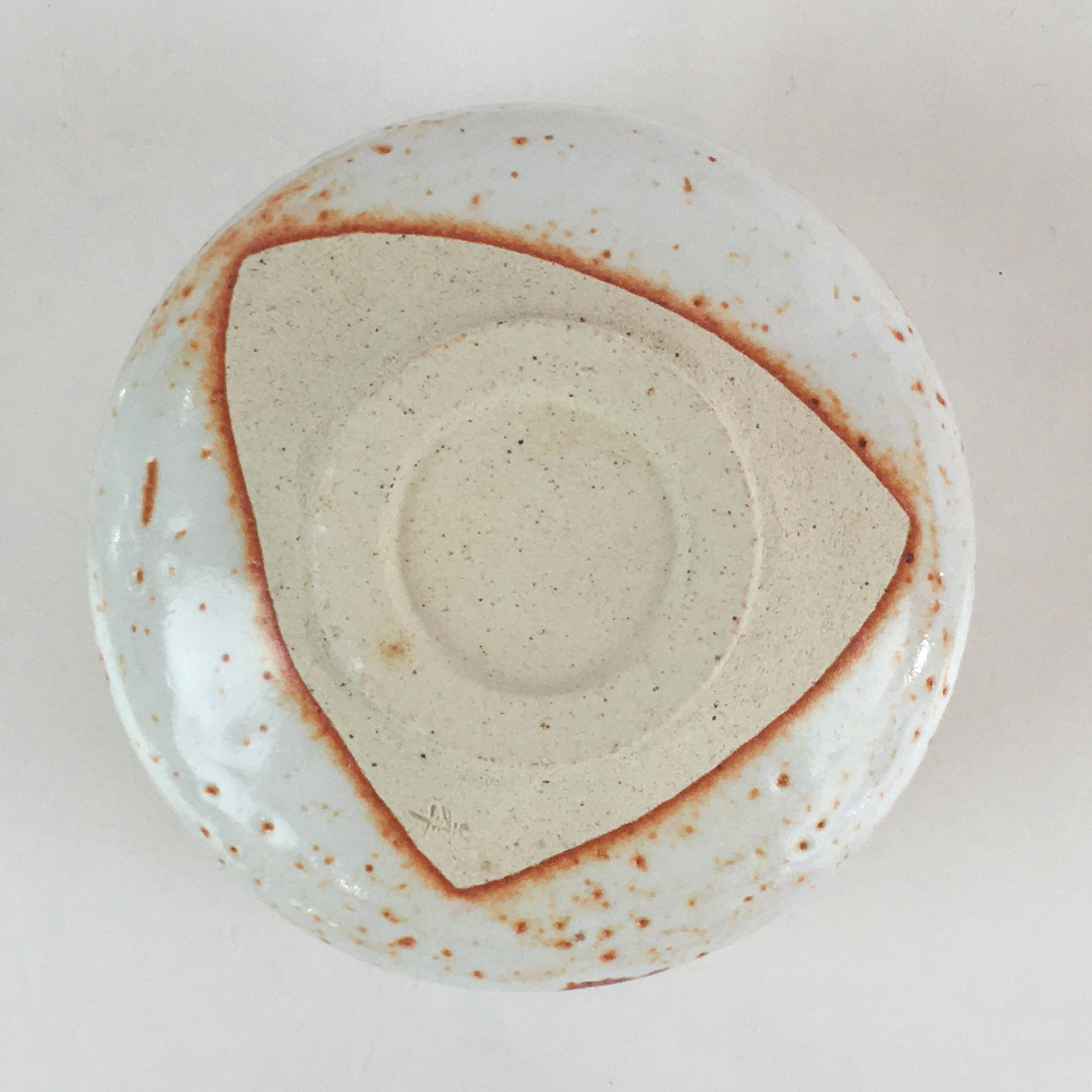 Japanese Ceramic Shino Ware Tea Ceremony Green Tea Bowl Vtg Chawan GTB949