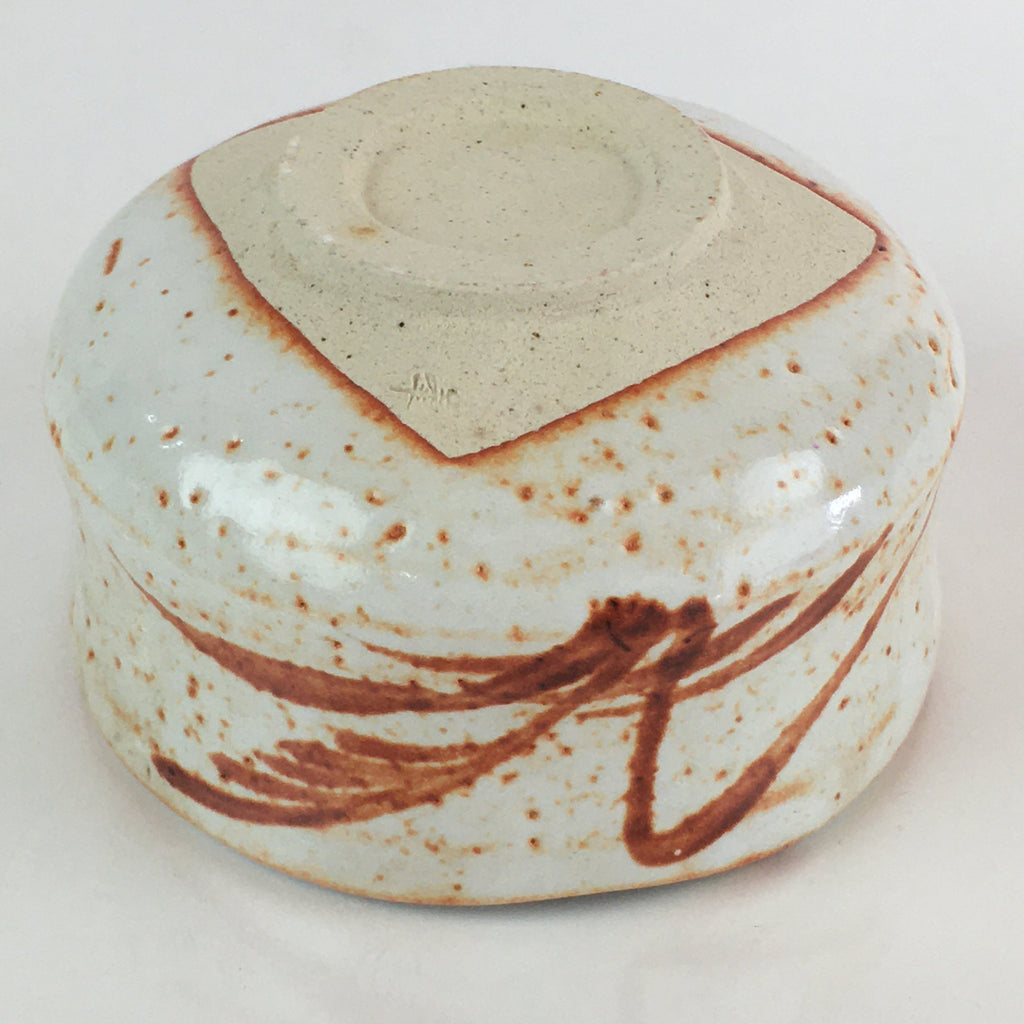Japanese Ceramic Shino Ware Tea Ceremony Green Tea Bowl Vtg Chawan GTB949