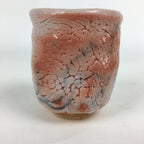 Japanese Ceramic Shino Ware Teacup Vtg Pottery Yunomi White Orange Box PX568