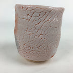 Japanese Ceramic Shino Ware Teacup Vtg Pottery Yunomi White Orange Box PX568