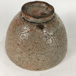 Japanese Ceramic Shino ware Tea Ceremony Bowl Vtg Chawan Brown Pottery GTB751