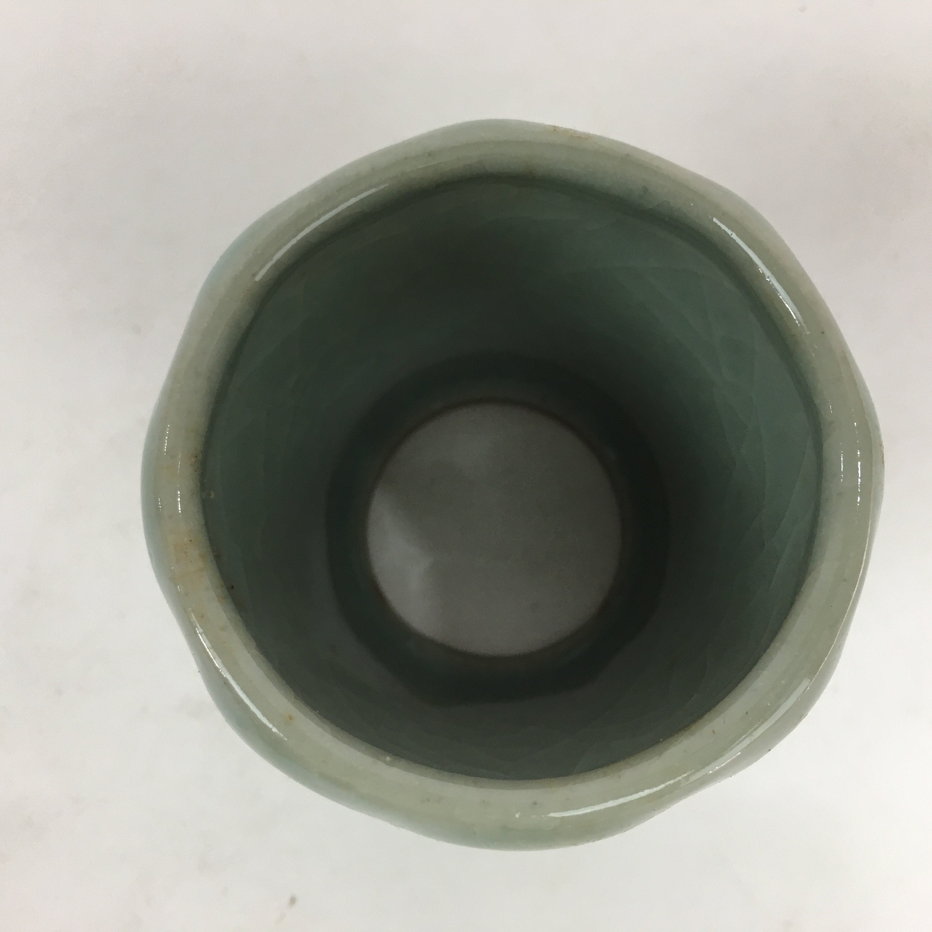 Japanese Ceramic Shudei Ladle Rest Lid Stand Tea Ceremony Vtg Futaoki Green TG14