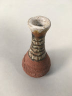 Japanese Ceramic Single Flower Vase Kabin Vtg Pottery Brown Long Neck MFV70