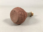 Japanese Ceramic Single Flower Vase Kabin Vtg Pottery Brown Long Neck MFV70
