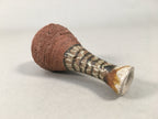 Japanese Ceramic Single Flower Vase Kabin Vtg Pottery Brown Long Neck MFV70