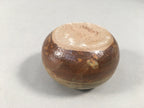 Japanese Ceramic Single Flower Vase Kabin Vtg Pottery Brown Round MFV72