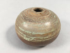 Japanese Ceramic Single Flower Vase Kabin Vtg Pottery Brown Round MFV72
