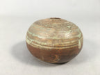 Japanese Ceramic Single Flower Vase Kabin Vtg Pottery Brown Round MFV72