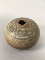 Japanese Ceramic Single Flower Vase Kabin Vtg Pottery Brown Round MFV72