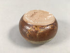 Japanese Ceramic Single Flower Vase Kabin Vtg Pottery Brown Round MFV72