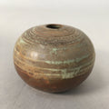 Japanese Ceramic Single Flower Vase Kabin Vtg Pottery Brown Round MFV72