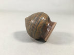 Japanese Ceramic Single Flower Vase Kabin Vtg Pottery Brown Round MFV73