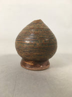 Japanese Ceramic Single Flower Vase Kabin Vtg Pottery Brown Round MFV73