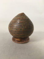 Japanese Ceramic Single Flower Vase Kabin Vtg Pottery Brown Round MFV73