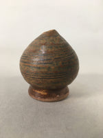 Japanese Ceramic Single Flower Vase Kabin Vtg Pottery Brown Round MFV73