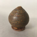 Japanese Ceramic Single Flower Vase Kabin Vtg Pottery Brown Round MFV73