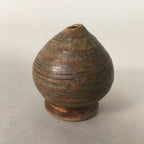Japanese Ceramic Single Flower Vase Kabin Vtg Pottery Brown Round MFV73