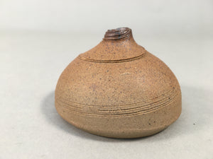 Japanese Ceramic Single Flower Vase Kabin Vtg Pottery Brown Unglazed MFV71