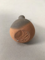 Japanese Ceramic Single Flower Vase Kabin Vtg Pottery Gray Long Neck MFV74