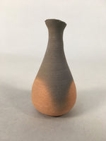 Japanese Ceramic Single Flower Vase Kabin Vtg Pottery Gray Long Neck MFV74
