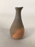 Japanese Ceramic Single Flower Vase Kabin Vtg Pottery Gray Long Neck MFV74