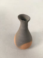 Japanese Ceramic Single Flower Vase Kabin Vtg Pottery Gray Long Neck MFV74
