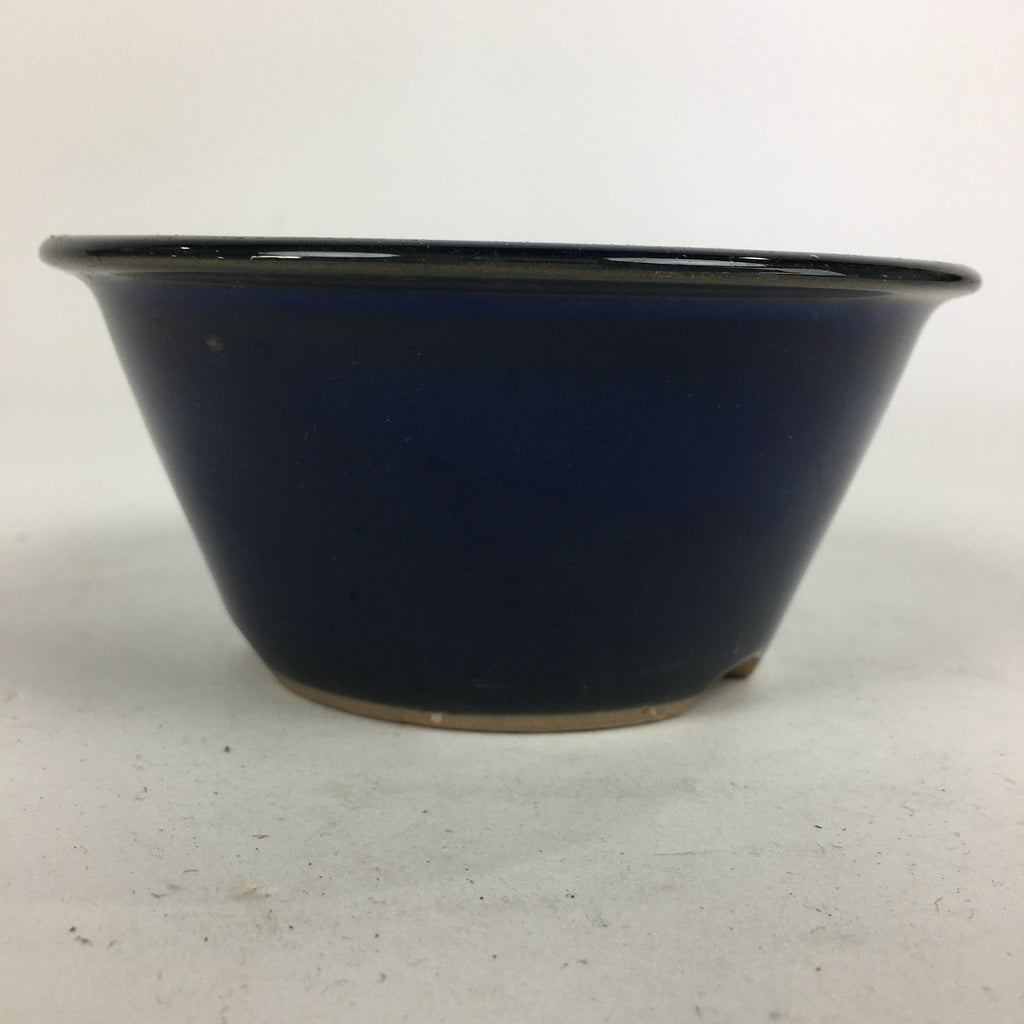Japanese Ceramic Small Bonsai Pot Vtg Pottery House Plant Flower Pot Blue PP843