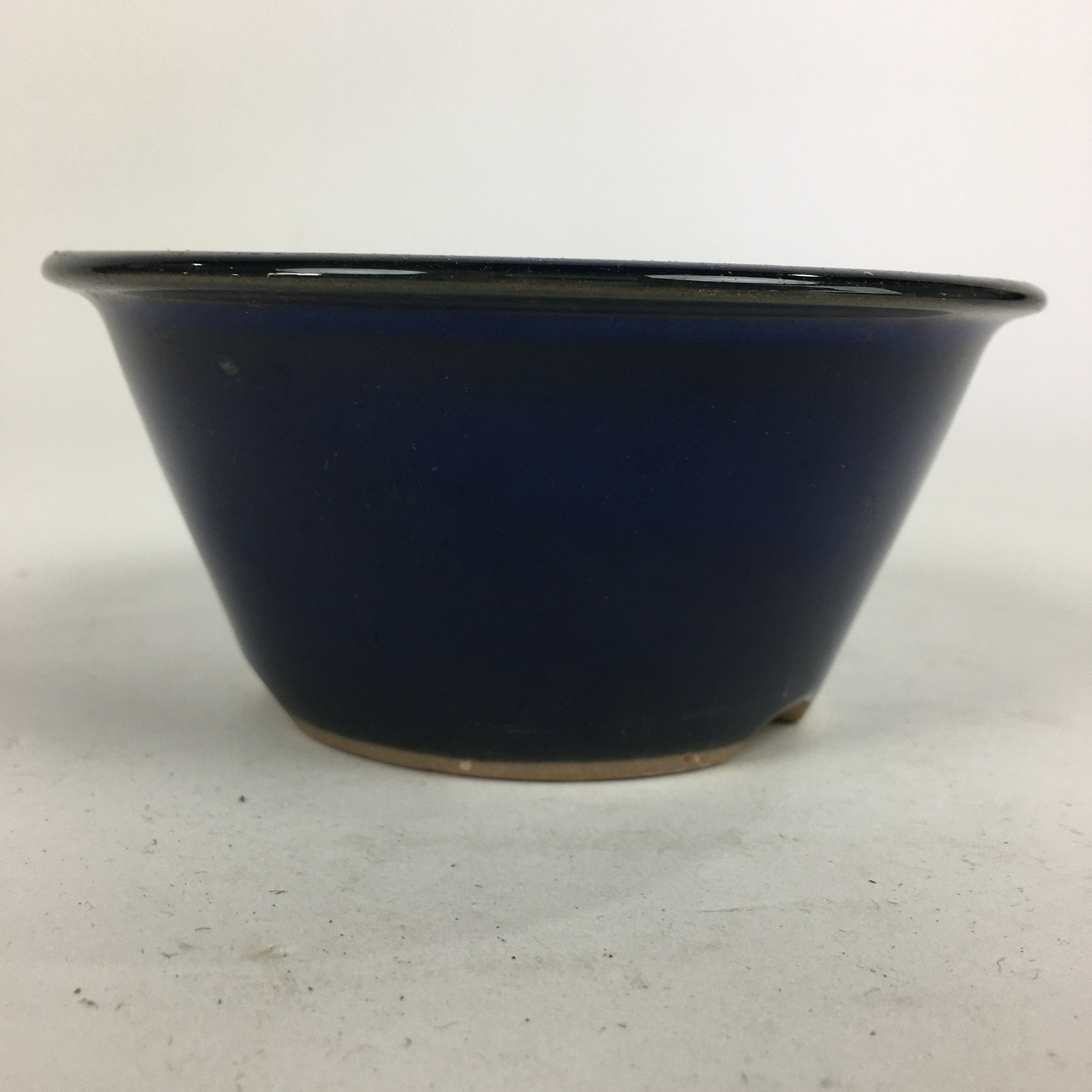 Japanese Ceramic Small Bonsai Pot Vtg Pottery House Plant Flower Pot Blue PP843