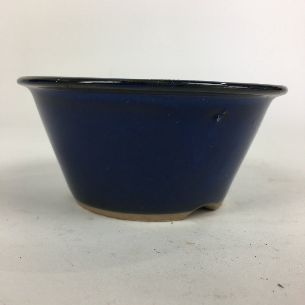 Japanese Ceramic Small Bonsai Pot Vtg Pottery House Plant Flower Pot Blue PP843