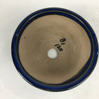 Japanese Ceramic Small Bonsai Pot Vtg Pottery House Plant Flower Pot Blue PP843