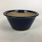 Japanese Ceramic Small Bonsai Pot Vtg Pottery House Plant Flower Pot Blue PP843