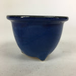 Japanese Ceramic Small Bonsai Pot Vtg Pottery House Plant Flower Pot Blue PP844