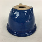 Japanese Ceramic Small Bonsai Pot Vtg Pottery House Plant Flower Pot Blue PP844