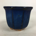 Japanese Ceramic Small Bonsai Pot Vtg Pottery House Plant Flower Pot Blue PP845
