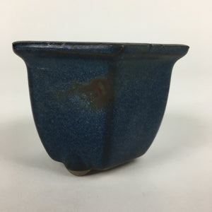 Japanese Ceramic Small Bonsai Pot Vtg Pottery House Plant Flower Pot Blue PP872