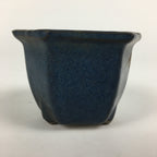 Japanese Ceramic Small Bonsai Pot Vtg Pottery House Plant Flower Pot Blue PP872