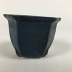 Japanese Ceramic Small Bonsai Pot Vtg Pottery House Plant Flower Pot Blue PP872