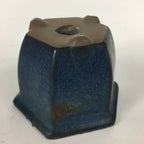 Japanese Ceramic Small Bonsai Pot Vtg Pottery House Plant Flower Pot Blue PP872