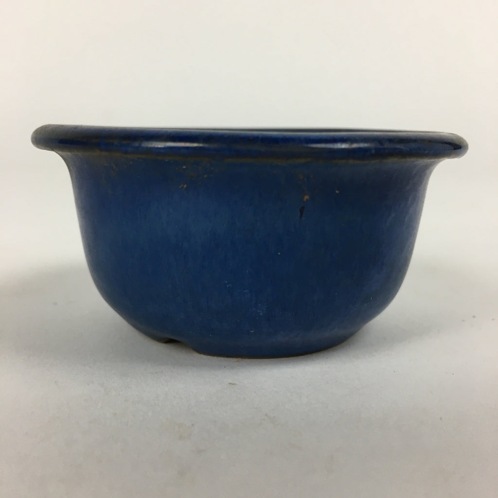 Japanese Ceramic Small Bonsai Pot Vtg Pottery House Plant Flower Pot Blue PP873