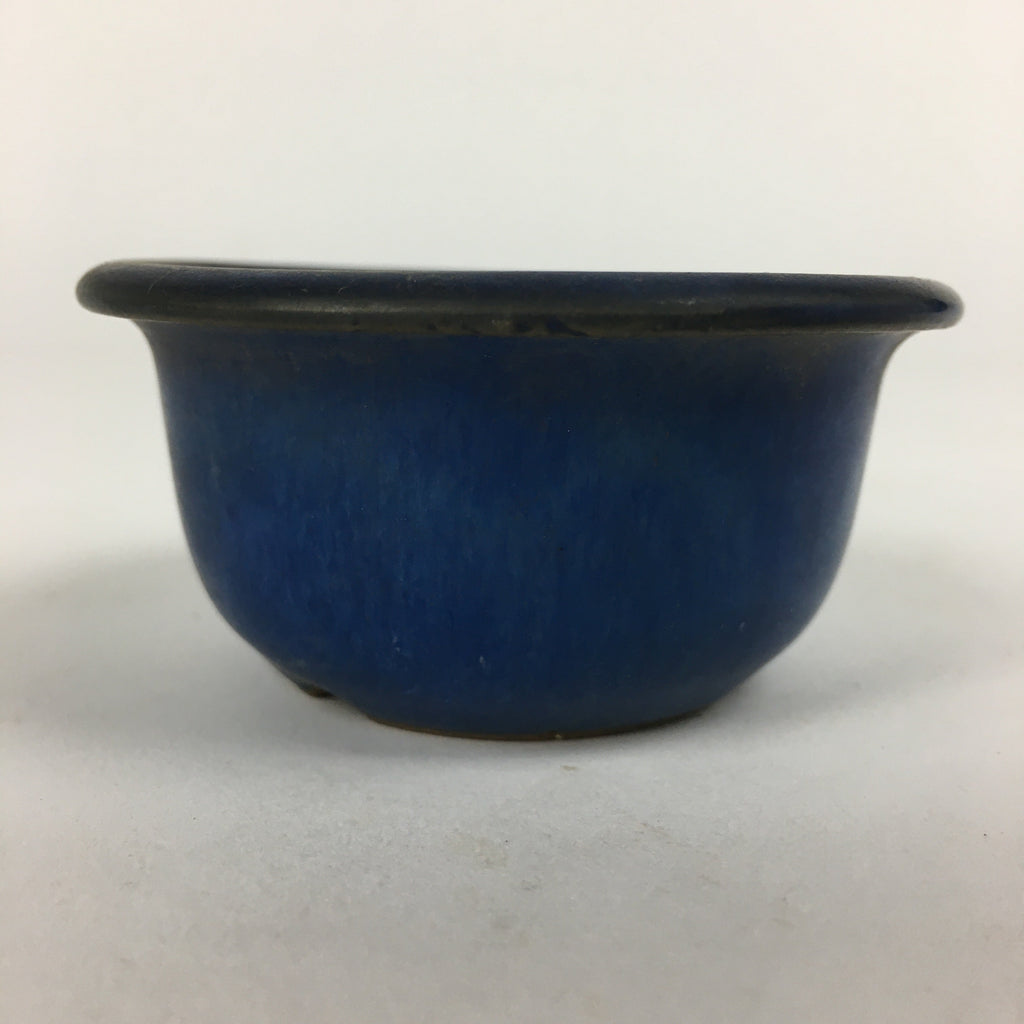 Japanese Ceramic Small Bonsai Pot Vtg Pottery House Plant Flower Pot Blue PP873