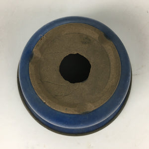 Japanese Ceramic Small Bonsai Pot Vtg Pottery House Plant Flower Pot Blue PP873