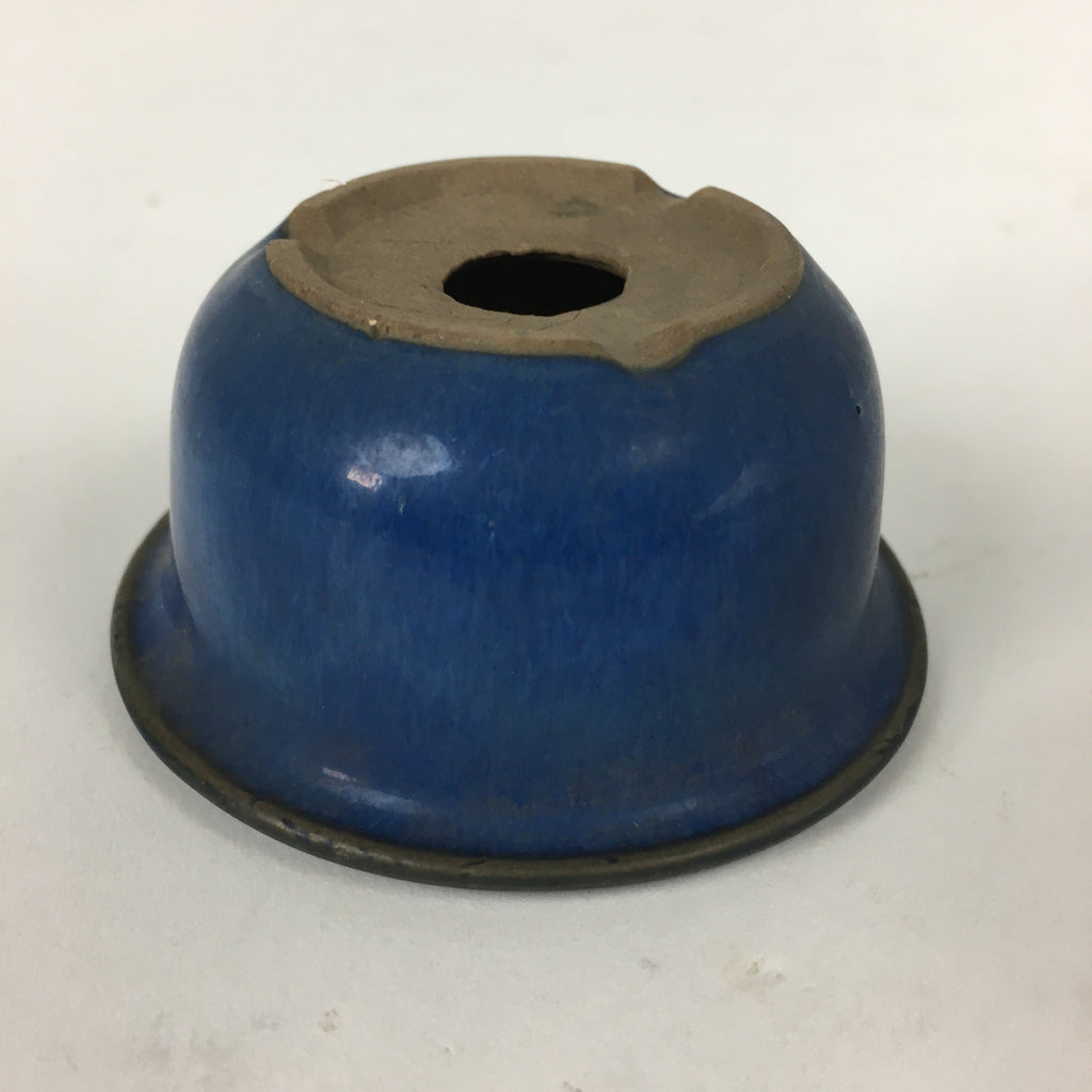 Japanese Ceramic Small Bonsai Pot Vtg Pottery House Plant Flower Pot Blue PP873