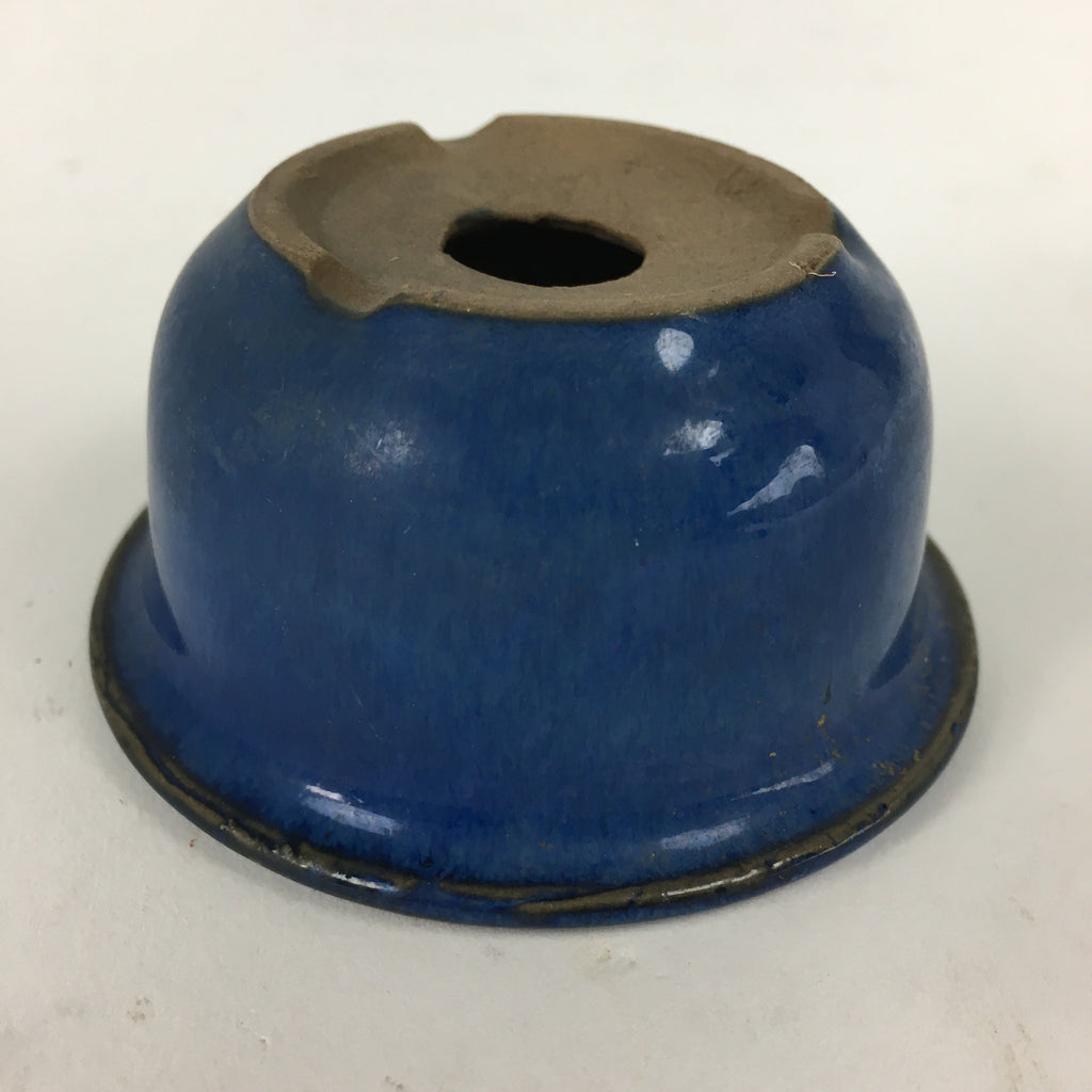 Japanese Ceramic Small Bonsai Pot Vtg Pottery House Plant Flower Pot Blue PP873