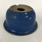Japanese Ceramic Small Bonsai Pot Vtg Pottery House Plant Flower Pot Blue PP873