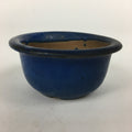 Japanese Ceramic Small Bonsai Pot Vtg Pottery House Plant Flower Pot Blue PP873
