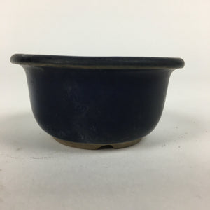 Japanese Ceramic Small Bonsai Pot Vtg Pottery House Plant Flower Pot Blue PP874