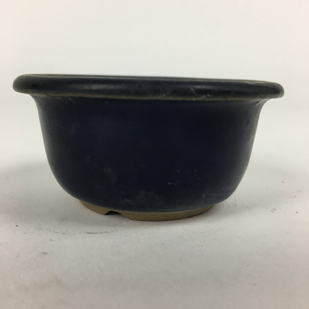 Japanese Ceramic Small Bonsai Pot Vtg Pottery House Plant Flower Pot Blue PP874