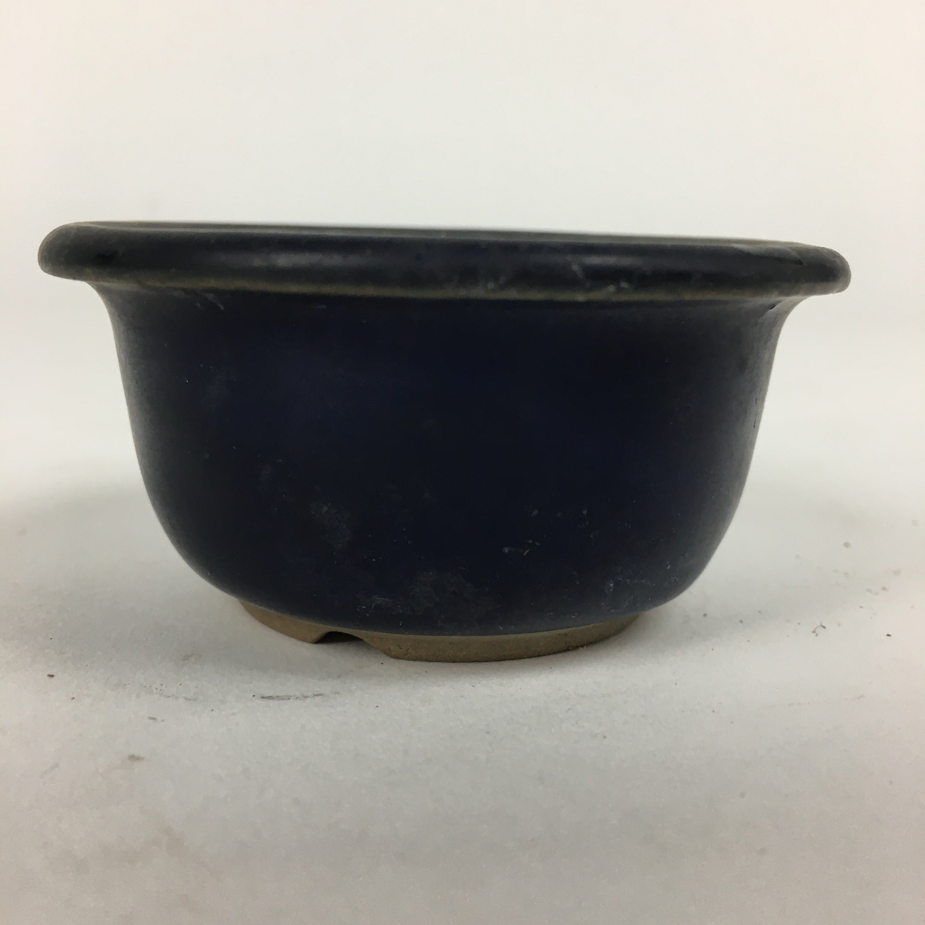 Japanese Ceramic Small Bonsai Pot Vtg Pottery House Plant Flower Pot Blue PP874
