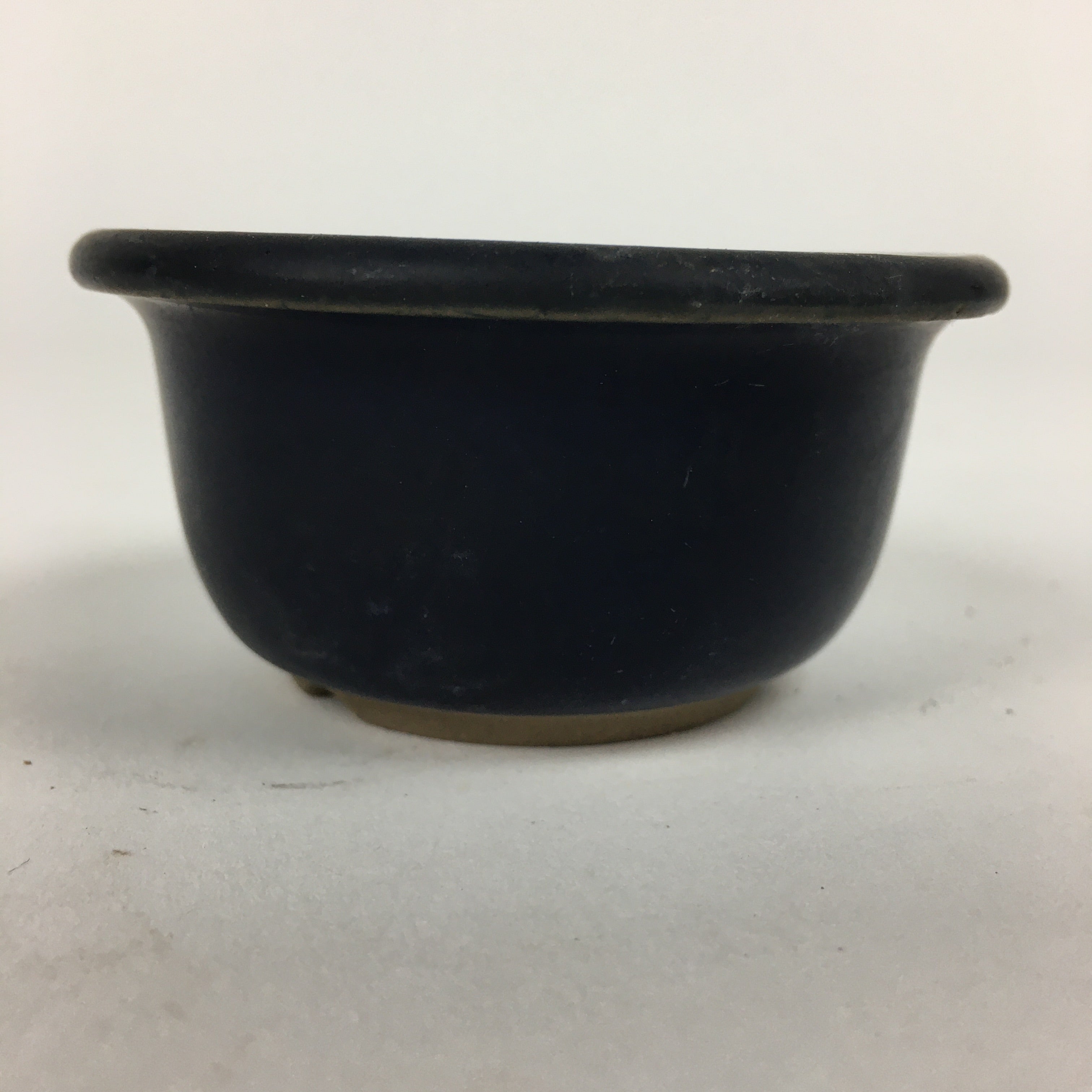 Japanese Ceramic Small Bonsai Pot Vtg Pottery House Plant Flower Pot Blue PP874